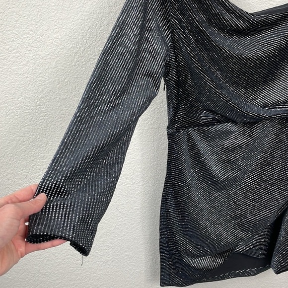 New All Saints Ezra Sparkle Dress One Shoulder Side Ruched Party Cocktail Sz 10 - Picture 6 of 17